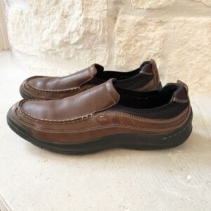 Clarks‎ Brown Leather Slip On Shoes Loafers Men Size 10.5 M Comfort